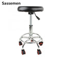 Sassemen Height Adjustable Salon Rolling Swivel Stool Tattoo Massage Spa Chair Black Swivel Stool