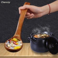Chencoy 1PC Kitchen Long Handle Wooden Spoon Dessert Rice Soup Spoon Teaspoon Cooking Spoons Wood Spoon Kitchen Accessories Home Gadgets