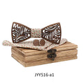 European and American Men's High-end Wooden Hollow Bow Tie Suit