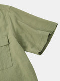 Men's 100% Cotton Double Pocket Casual Shirt