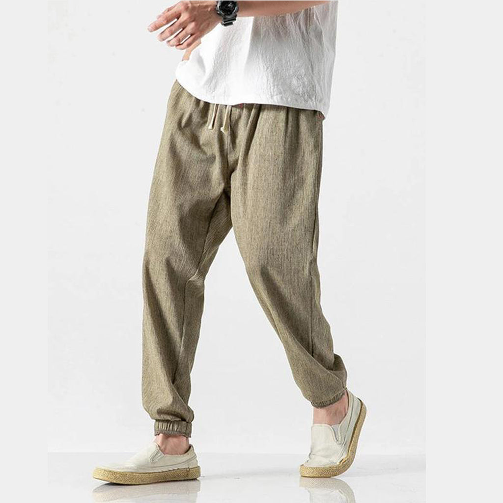 Men's Linen Drawstring Slacks