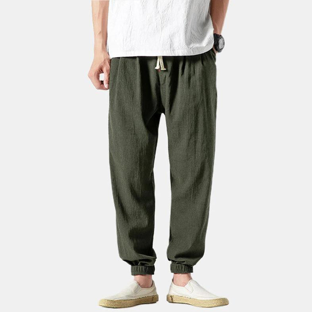 Men's Linen Drawstring Slacks