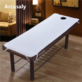 Arcasaly Solid Plaid Beauty Massage Bed Sheets Skin-Friendly Material Massage Sheet SPA Treatment Bedspread With Round Breathing Hole 180