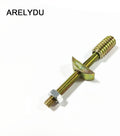 ARELYDU Metal Furniture Connecting Fitting Threaded Rod Connector with Half-Moon Nut Assembly Bronze Tone 12 Sets