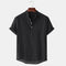 Men's Linen Stand Collar Henry Shirt