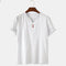 Men's Casual Button V-neck Short Sleeve T-shirt