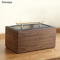 2020 Luxury Large Wooden Jewelry Box Organizer Three-layer Jewelry Storage Fenveya Earring Rings Necklace Jewellery Boxes
