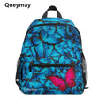 Queymay High-quality toddler kids kindergarten school bag Butterflies Abstract printed mini backpack new baby boy girl Children's bag