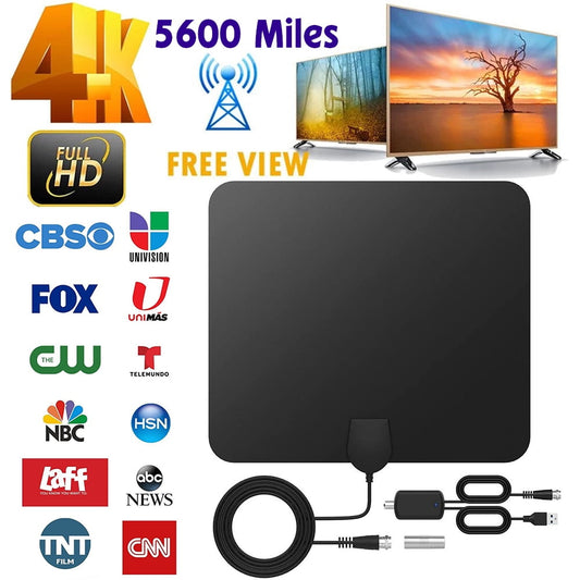 TV Antenna Smart Digital HD Indoor,DFITO Antenna Amplifier 500Miles Range - Support 4K 1080p - Outdoor Signal Booster for Local Channels