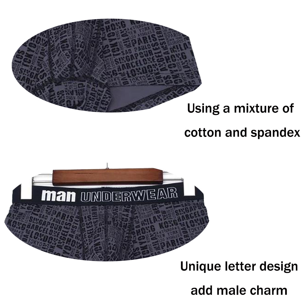 Men's Cotton Underwear With Letters