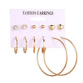 EN 12 Pairs Flower Women'S Earrings Set Pearl Crystal Stud Earrings Boho Geometric Tassel Earrings For Women 2020 Jewelry Gift
