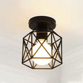 Retro E27 Square Metal Case Light Bulb Cover Metal Lamp Shade Industrial Chandelier Ceiling Lamp Ceiling Lamp
